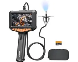 Caméra Endoscope avec Écran - Caméra d'Inspection HD 1080P - Écran IPS 5 Pouces - Caméra Pivotante à 210° - Étanche IP67 - Câble de 1,5 Mètre