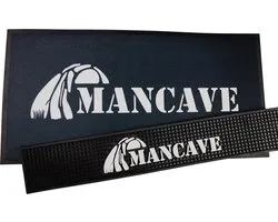 Mancave bar runner + Mat - Bar mat - Barmat - Barrunner - Bar accessoires - Antislip - Afdruipmat - 60 x 30cm - 60 x 10cm - Bar decoratie - Cadeau - Uniek - Cave & Garden