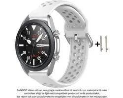 Siliconen bandje – geschikt voor 22mm smartwatches (Samsung, LG, Seiko, Asus, Pebble, Huawei, Cookoo, Vostok, Vector, Gear S3, LG Watch) – wit