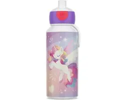 Gourde pop-up Mepal Campus - 400 ml - Fermeture hermétique - Gobelet pour enfant - Unicorn Glow