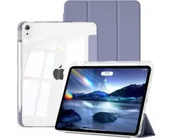 Étui compatible avec iPad Air 2025 , Blauw foncé, avec dos rigide transparent et emplacement pour Smart Pencil - Compatible avec iPad Air 11 pouces, iPad Pro 11 pouces (2022/2021/2020/2018) et iPad Air 5e/4e Generation (tablette à rabat).