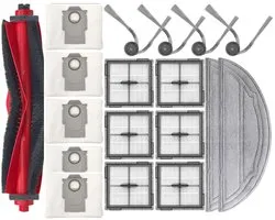 Stofzuiger accessoireset - geschikt voor Roborock Q10 VF+/PF Robotstofzuiger - 1 Hoofdborstel - 5 vacuümzak - 2 Dweildoek - 4 Zijborstels - 6 Filter - 18stuks