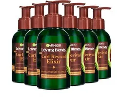 Garnier Loving Blends Avocado Olie & Shea Boter Curl Revival Elixir - Intens Voedende Haarolie - Haarverzorging voor Zeer Droog, Golvend of Krullend Haar - 6x 120 ml