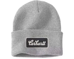 Carhartt Knit -muts met omgeslagen rand en script-patch 107007