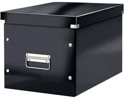 Leitz Wow Click & Store Kubus Grote Opbergdoos - 80% Gerecycled Karton - 32x36 cm (BxD) - Zwart