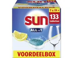 Sun - Vaatwastabletten - Citroen - All-in 1 - 133 Tabletten - Voordeelverpakking