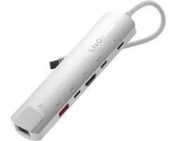 LINQ Connects 6-in-1 Pro-C Multiport Hub met 4K HDMI en Ethernet - 10Gbps - Geschikt voor Laptops en Tablets