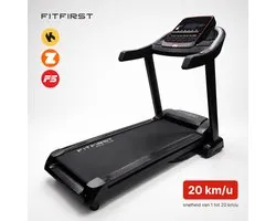 FitFirst Ultra Loopband | 1-20 km/u & hellingshoek tot 15% | Extra breed loopvlak 51 cm | Speakers + Kinomap, Zwift & FitShow | 17 programma's | Inklapbaar | tot 150 kg | 2 jaar garantie
