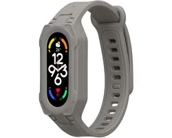 Bracelet et bumper pour montre connectée kwmobile en silicone - compatible avec Xiaomi Mi Band 9 / Mi Band 8 / Mi Band 7 - gris - Protection optimale
