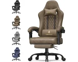 Vittanly Gaming Chair with Pocket Spring Cushion, Ergonomic Computer Chairs with Footrest, Headrest Lumbar Support, Height Adjustable Gaming PC Chair, Reclining Gaming Chair for Adults and Children