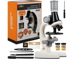 Microscoop Voor Kinderen - Junior Microscoop - Veel Accessoires - Biologisch - Wetenschap - Educatief - Tot X1200 - LED Verlichting - Kinder Speelgoed - Junior - Wit