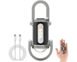 SnelShoppen - Mini Torch Keychain 1200 Lumen LED Zaklamp met Type C Oplader, 3 Lichtstanden en Waterdicht - Ideaal voor Camping, Outdoor en Noodsituat