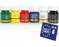 Set de peinture textile Artdeco | 6x25ml | Travail acrylique de haute qualité | Farben intensif | Ideal pour les artistes, les écoles, les projets de DIY