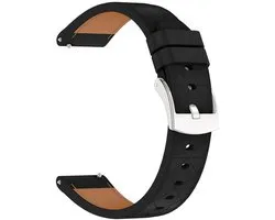 Leren bandje - geschikt voor Garmin Venu 2s / 3s / 4 (41mm) / Vivoactive 4s / Forerunner 255s / 265s - Huawei Watch GT 5 Pro - 42mm / GT 6 / GT 5 / GT 4 - 41mm - zwart