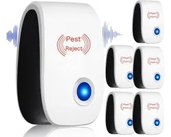Lot de 6 sprays anti-moustiques ultrasoniques pour la maison – Répulsif à insectes – Prise électronique pour repousser les rongeurs, moustiques, cafards, etc. – Convient pour la maison et le bureau – Répulsif pour souris d'intérieur