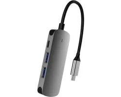 USB C - dockingstation , 4-in-1 Space Aluminium USB C-adapter met 4K HDMI, 100W stroomvoorziening,USB 3.0/2.0Type C hub Geschikt voor: MacBook / Pro / Air / Dell / Lenovo / HP en andere Type C Windows Computer - laptops