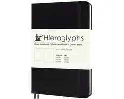 Hieroglyphs Carnet de Dessin A5 - 192 Pages Vierges - Cahier à couverture rigide avec fermeture élastique - Papier 100 Grammes - 2 Signets - Poche - Carnet de Croquis d'Art