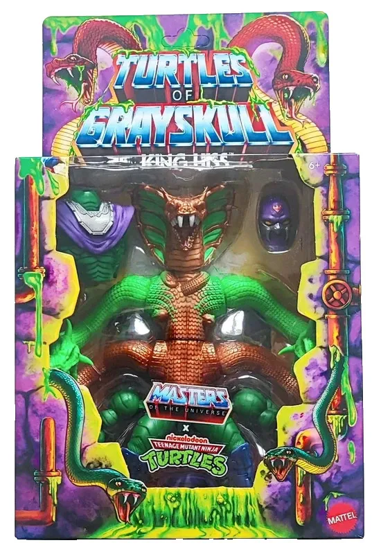 Mattel MOTU x TMNT: Turtles of Grayskull Deluxe Action Figure King Hiss 14 cm