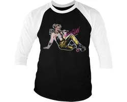 DC Comics Harley Quinn Raglan top -XL- Birds Of Prey - Roller Skates Zwart/Wit