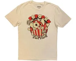 Gremlins - Gizmo Popcorn Heren Tshirt - L - Creme