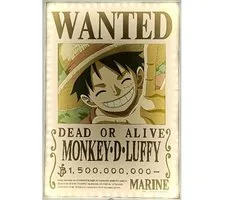 Teknofun One Piece Luffy Wanted - LED neon wandlamp - 30 cm