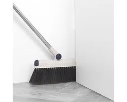 Set pelle à poussière et brosse à long manche Clean en profondeur avec peigne à balai et Head pivotante - Poils doux anti- Scratch - Pour tous les sols durs - Tile en Wood stratifié - Balayeuse de sol Multi-surfaces