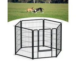 ACXIN Hondenren - Inklapbaar - Met deur - 65×80 cm - 6 panelen - Binnen - Buiten