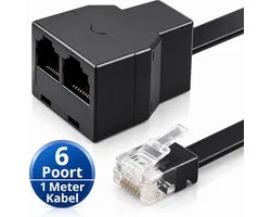 Twenty4seven® P1 Splitter XL 6 Poort - 1 Meter Kabel - Geschikt voor HomeWizard & Slimme Meter - Verdeler RJ11 & RJ12 - Energiemeter & Laadpaal