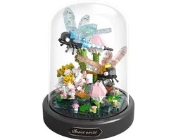 Balody Bloemen met Libelle - Nanoblocks - Miniblocks - Bouwset / 3D puzzel - 500 bouwsteentjes - Balody 16378