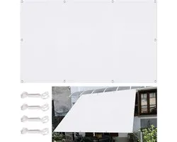 Sun Sail Shades Rectangular Breathable 1.6 x 2.8m Shade and UV Protection Patio Sail Pergola Sunshade Canvas with Free Ropes Anti-Rain for Greenhouse Flower Plant, White