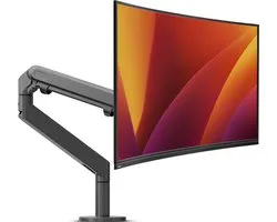 Alberenz® Single Monitor Arm Dark Grey - Support de moniteur avec ressort à gaz - Bras de moniteur ultra large - Support de moniteur - Design ergonomique