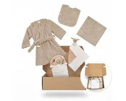 Funnies Cadeau de Naissance L Luna - Panier de Naissance Bébé de Luxe - Coffret Cadeau de Naissance Complet - Panier de Naissance Unisexe pour Garçon et Fille - Boîte Cadeau Bébé Neutre