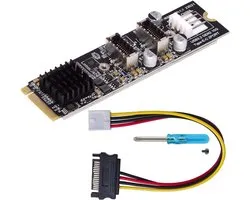 CY Card 10Gbps Dual Type-E USB 3.1 Front Panel Socket to NVME NGFF M-Key Express Card Adapter for Motherboard - ShopVlot