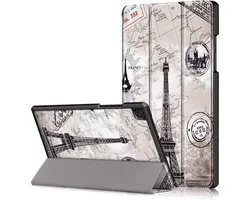 Étui Samsung Tab A7 - Étui Galaxy Tab A7 2020 Tour Eiffel - Étui Tab A7 Étui Smart Cover à trois volets - Étui Samsung Tab A7 - Étui Samsung Galaxy Tab A7 - Similicuir