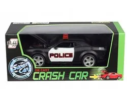 Daffi Die Cast Crash Car Politie Auto Zwart - Pull-Back