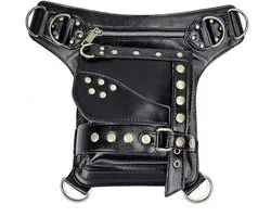 Steampunk Heuptas Mode Gothic Leren Schoudertas Crossbody Messenger Tassen Dijbeen-Heup Holster Portemonnee Reistas Wandelsport Kettingtassen Voor Vrouwen en Mannen