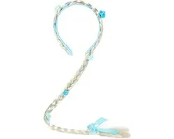 diadème de princesse de glace avec longue tresse et cristal de glace