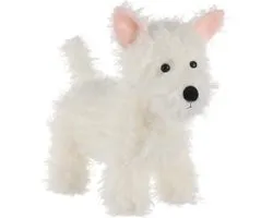 Lamb Xiaoyun-West Highland Pluche speelgoed, pluche dier, pluizig knuffeldier om te spelen, gezellig knuffeldier, pluche hond, wit