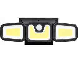 led solar bouwlamp + sensor - 100 led werklamp - ledlamp - buitenlamp - kmr
