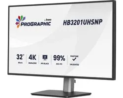 iiyama ProGraphic HB3201UHSNP-B1 - 32 pouces - 4K - IPS Black 2.0 - Réglable - DCI-P3(99%) - USB-C Dock