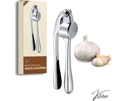 Kitchenz® RVS Knoflookpers & Gemberpers – Stevige Knoflookpers van Roestvrij Staal – Knoflook Pers voor Keuken & Koken – Gemakkelijk Schoon te Maken