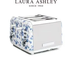 Laura Ashley Toaster für 4 Scheiben, 7 Einstellungen, breite Schlitze, Krümelschublade, China Rose