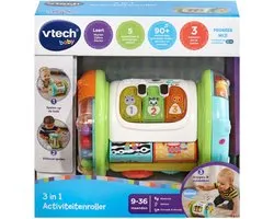 VTech Baby 3-in-1 Kruiprol - Educatief Speelgoed - Activiteitenroller met Lichts- en Geluidseffecten - Baby Speelgoed