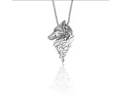 Akyol - Ketting – Ketting Wolf– Wolf ketting – Ketting met wolf – Wolf – Wolven – Sieraad – 1 stuks – Cadeau voor vriend – Wolven sieraad – Wolf sieraad – Silver