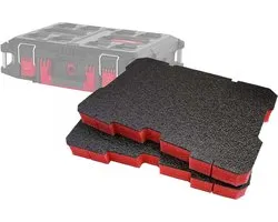 Shadow Foam Packout Toolbox Inserts - Past op de Milwaukee Packbox Box 2 & 3 [Rood 50 mm Twin Pack] Easy Peel Foam voor Milwaukee Packout System | Power Tool Opslag & Toolbox Organizer
