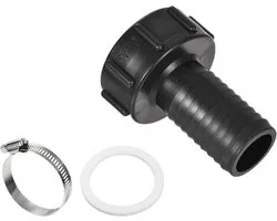 IBC Watertank Adapter - Slangkoppeling - Wateroverdracht - 60mm naar 40mm - 102mm x 77mm - Zwart