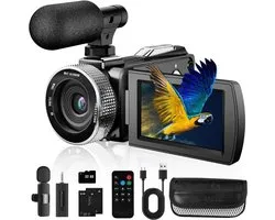 REN® Videorecorder - Videorecorder vhs - Vhs speler - Videocamera 4K 48MP foto/videorecorder 4K 60FPS - Zwart - 17cm x 12cm x 9cm