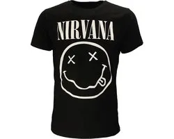 Nirvana White Smiley T-Shirt - Officiële Merchandise - S