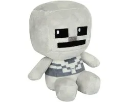 Skeleton Zittend Minecraft Pluche Knuffel 24 cm - A Minecraft Movie Plush - Speelgoed Film Knuffels voor Kinderen Jongens Meisjes - Steve Creeper Enderman Skeleton Zombie