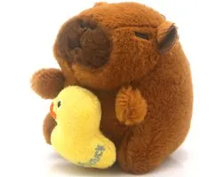 Sleutelhanger - capybara - eend - 11cm - pluche - vrolijk - unisex - hip - accessoire - cadeau